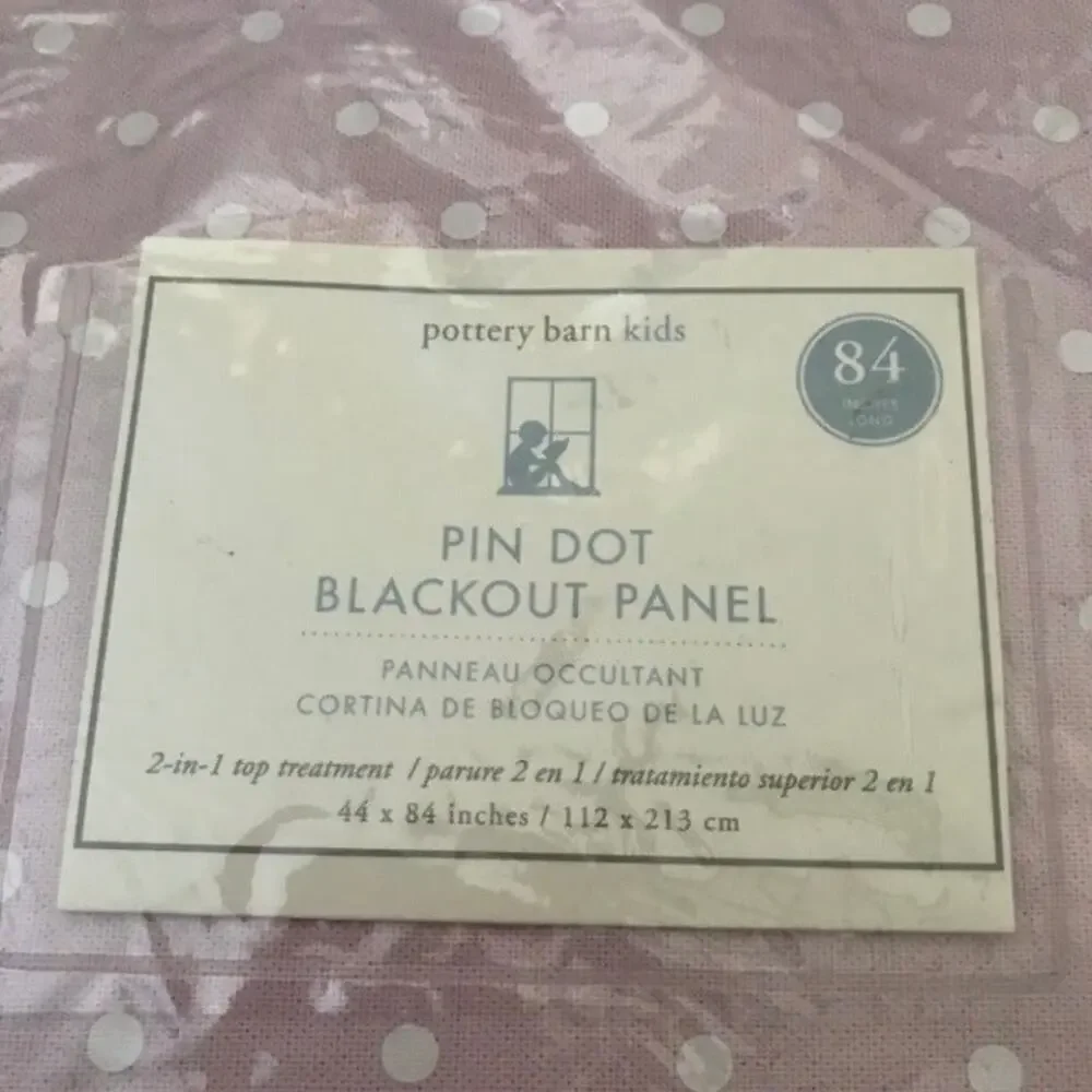 Pottery Barn Kids Printed Pin Dot Blackout 1 Curtain 44x84 NEW